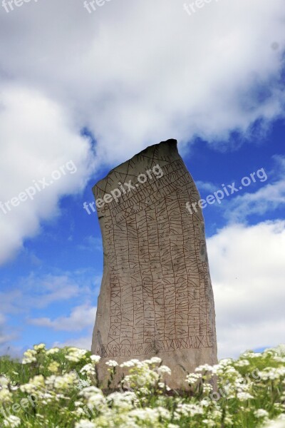 Runestone Runes Vikings Sweden Characters