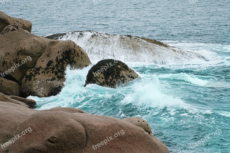 Sea Stones Water Ocean Sky