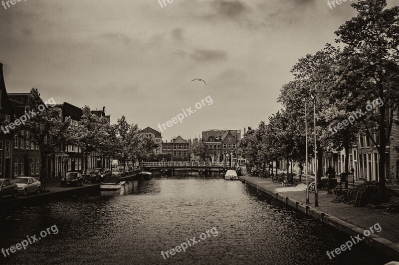 Black And White Sky Water Clouds Figure