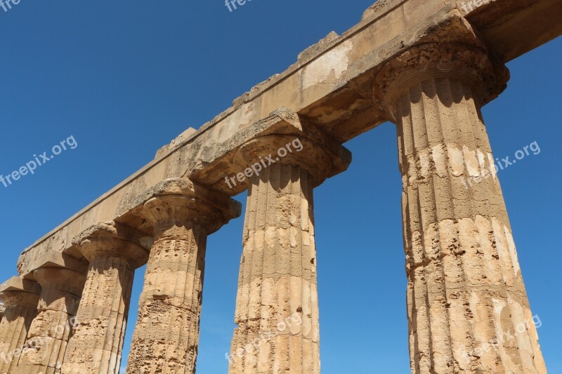 Temple Columnar Sicily Ruin Architecture