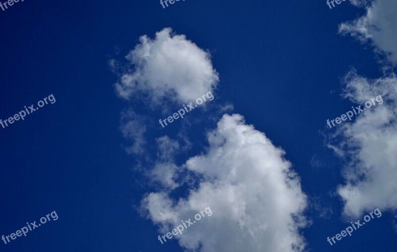 Clouded Sky Clouds Cumulus Cumulus Clouds Summer Day