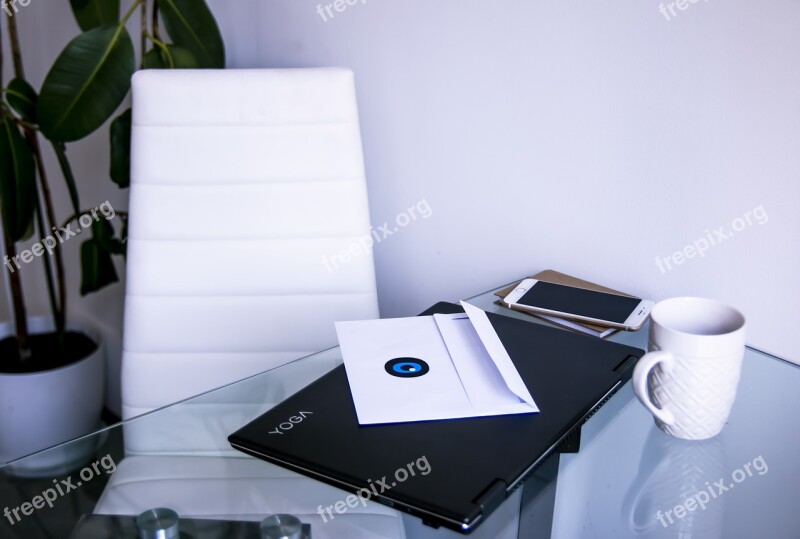 Work Desk Mug White Work Laptop