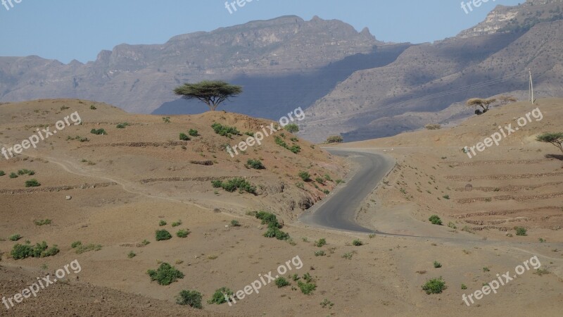 Ethiopia Road Loneliness Free Photos