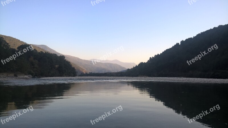 Bhutan Nature Lake Natural Beauty Landscape