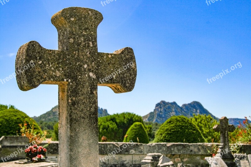 Provence Cemetery Luberon Mountain Cross