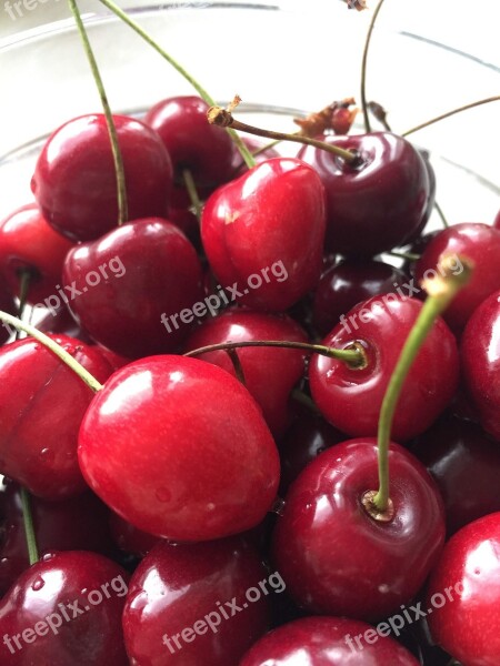 Cherries Fruit Eating Fresh Spring