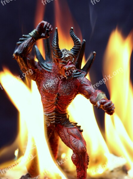 Devil Fire Flames Hell Figurine