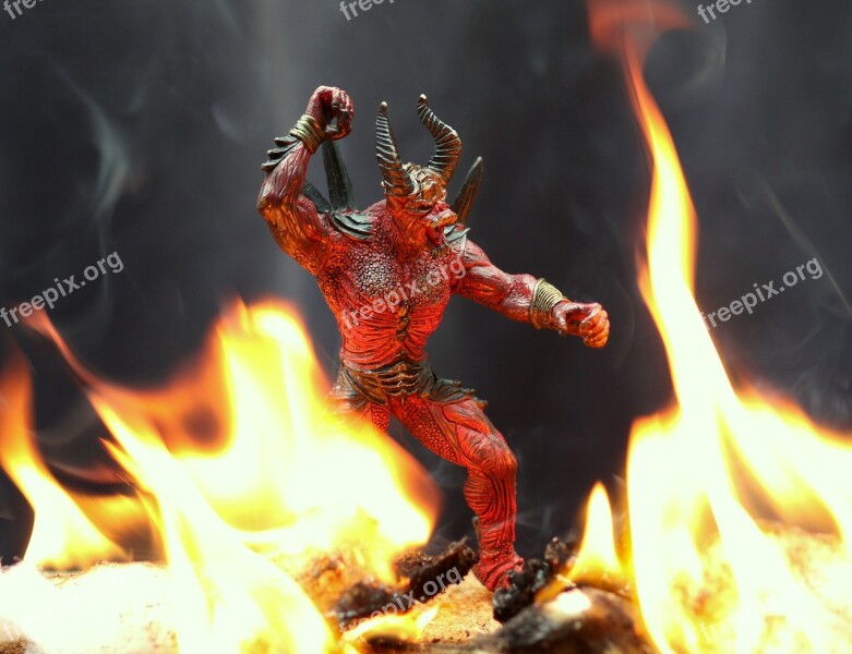 Devil Fire Flames Hell Figurine