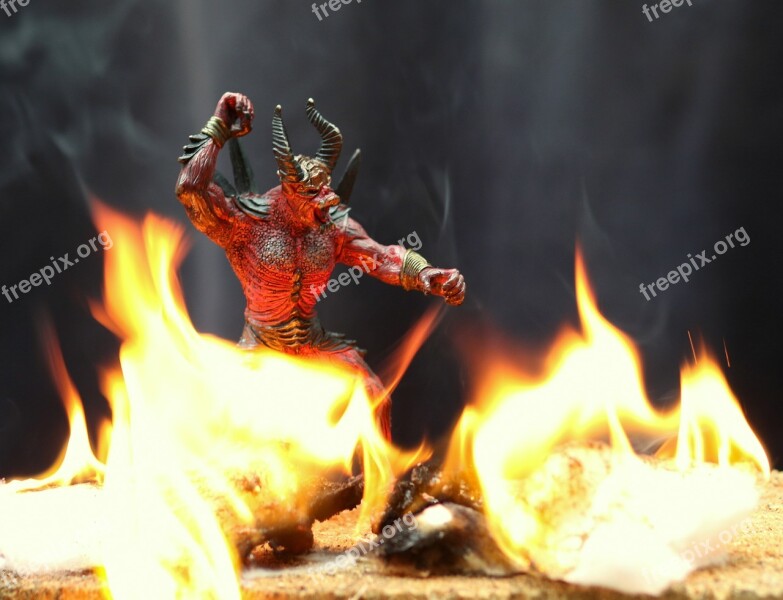 Devil Fire Flames Hell Figurine