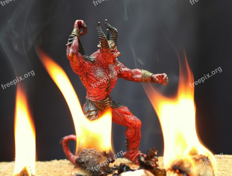 Devil Fire Flames Hell Figurine