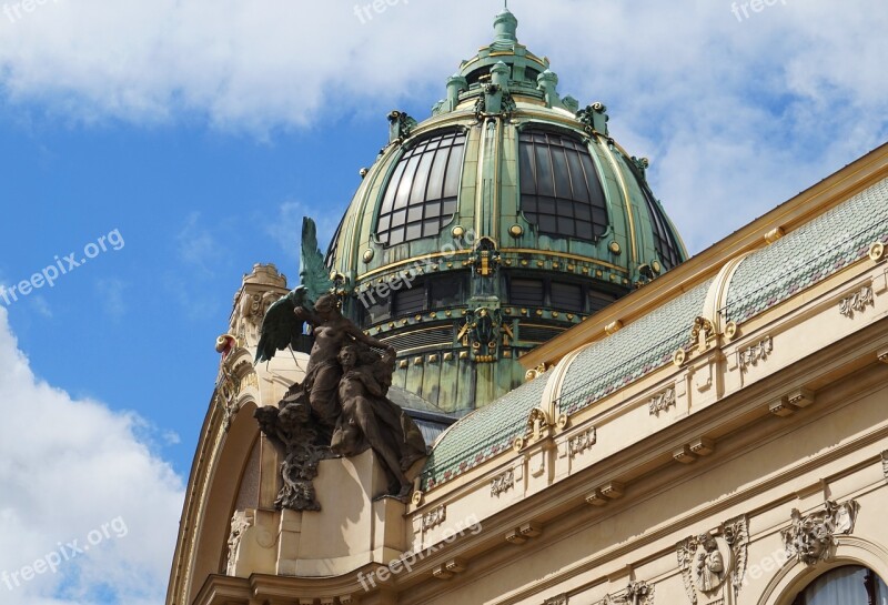 Art Nouveau House Prague Czechia Facade