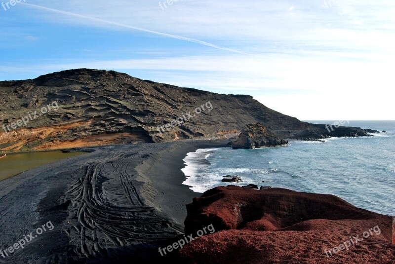 Beach Lanzarote Costa Sea Spain