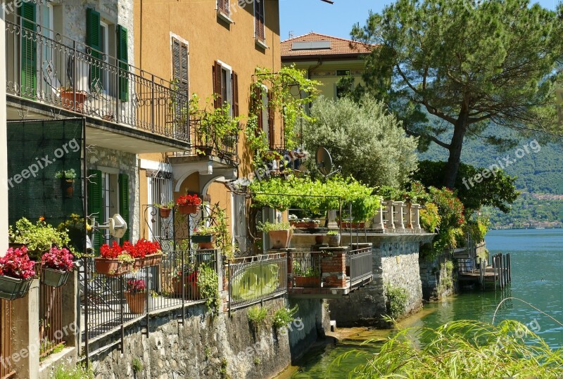 Italy Lakeside Vacations Houses Facades Historic Center