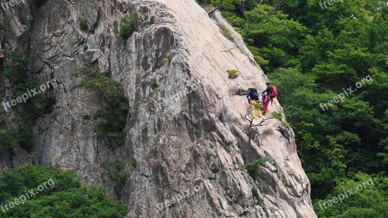 Rock Climbing Daedunsan Daedunsan Cable Car Korea Jeollabuk Do