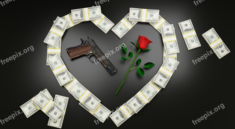 Money Gun Rose Romance Cash