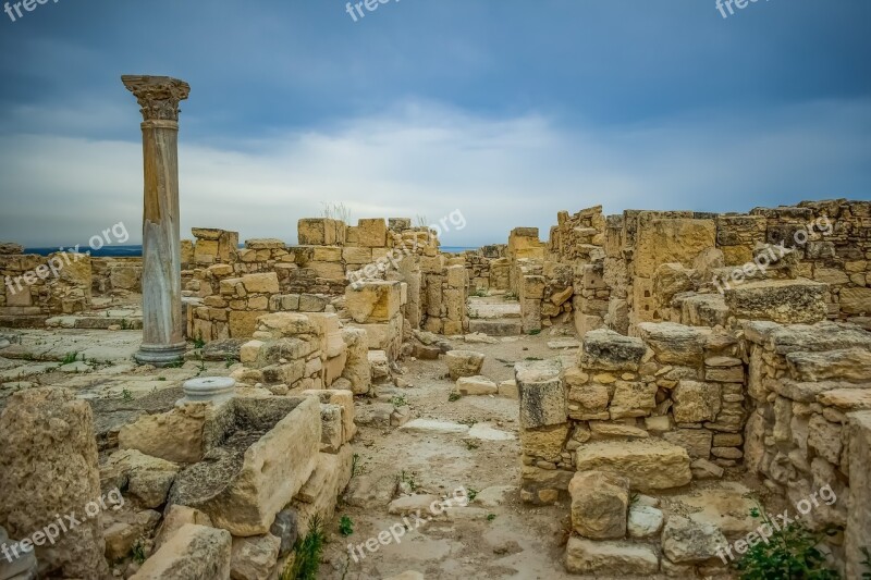 Cyprus Kourion Landscape Sky Clouds