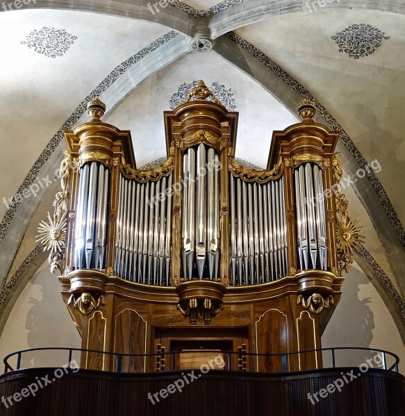 Organ Pipes Church Instrument Music