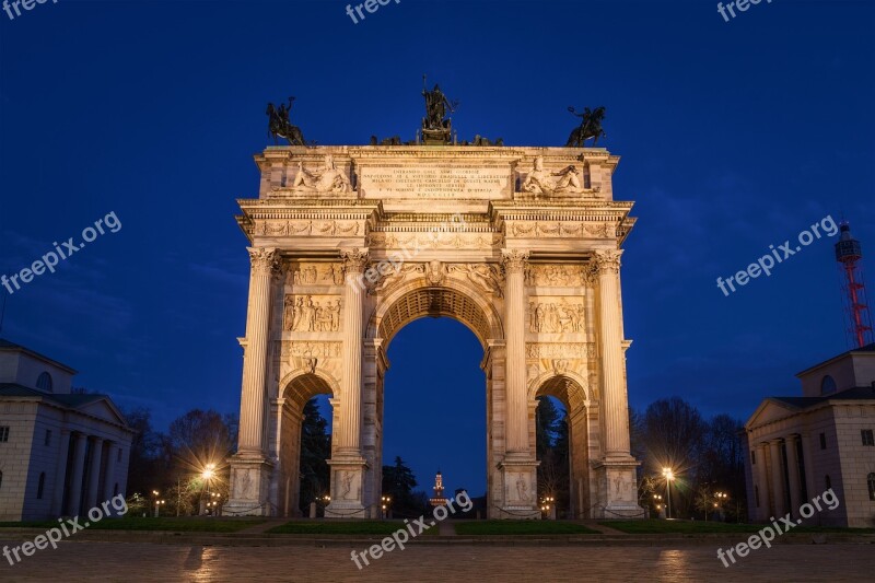 Milan Porta Sempione Corso Italy Monument