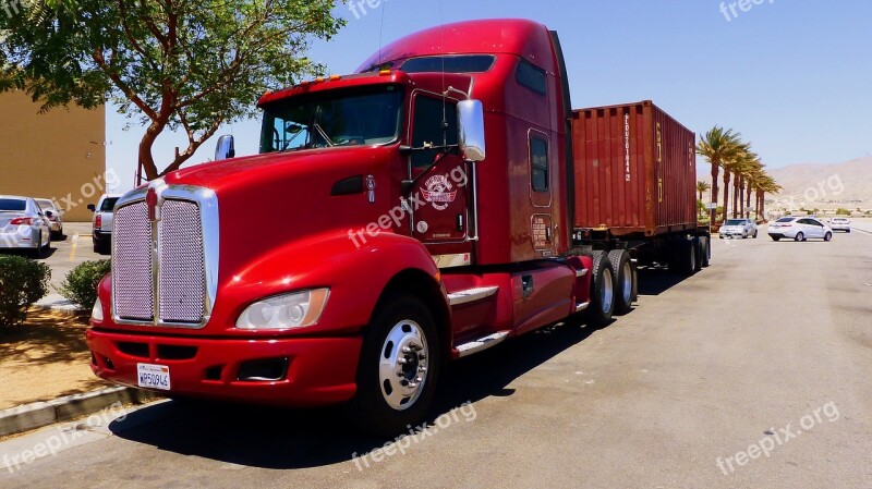 Truck Transport American Vehicle Road