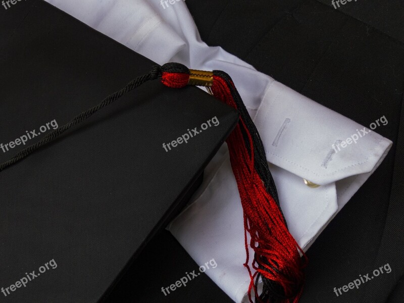 Graduation Cap Graduation Tassel Black Red School