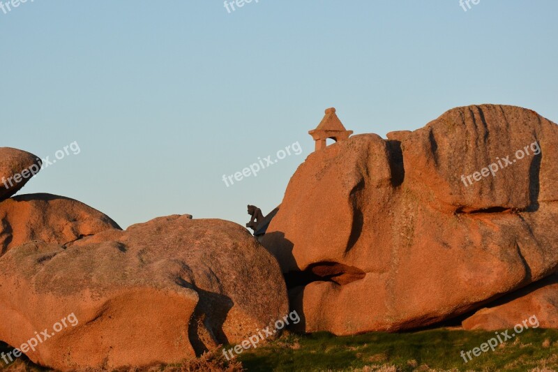 France Brittany Sea Coast Rock