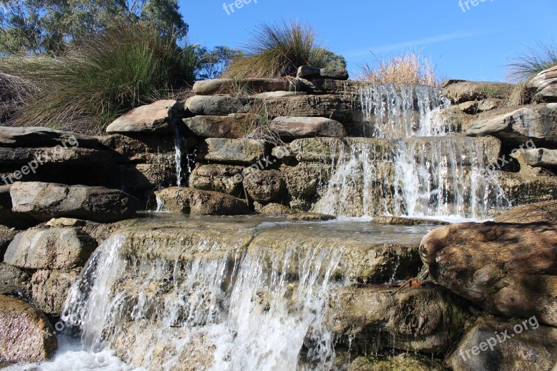 Water Feature Cascade Landscaping Design Stones Clear