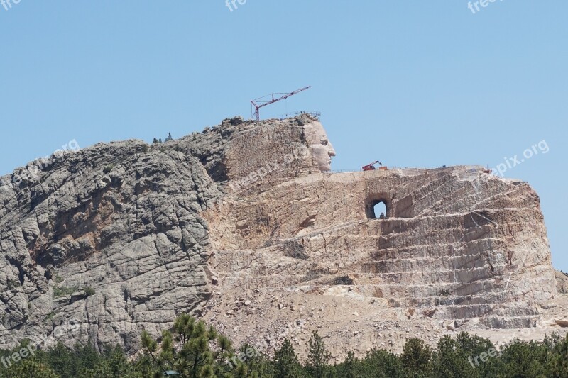 Crazy Horse Memorial S Dakota Native Indians Hero Free Photos