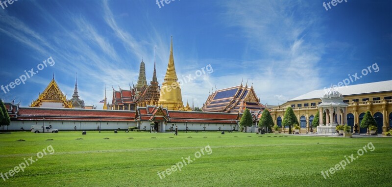 Thailand Big Palace Grassland Stupa Free Photos