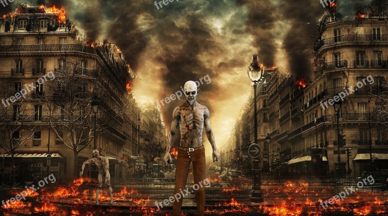 Walking Dead Resident Evil Zombie Zombies Fire