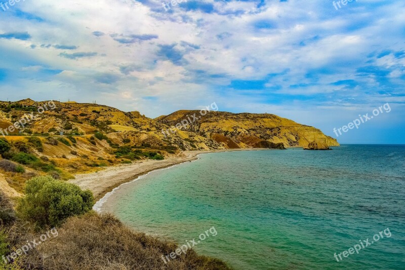 Pebble Beach Nature Sea Coast Landscape