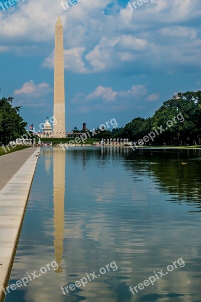 United States Monument Obelisk Reflection Pond