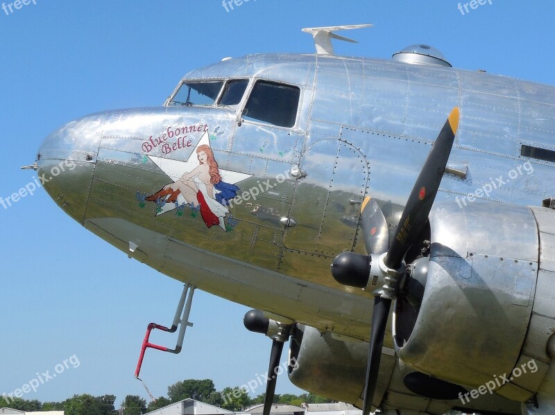 Airplane Plane Aircraft Propeller Aviation