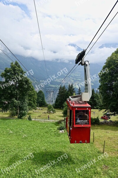 Cable Car Alps Swiss Alpine Mountains