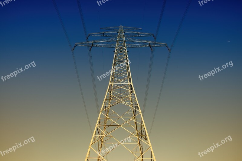 Energy Strommast Electricity High Voltage Pylon