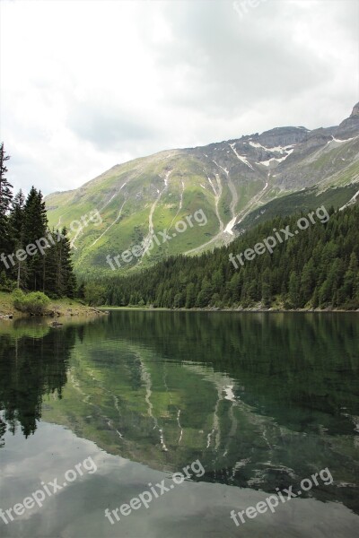 Nature Reflection Water Lake Mountains