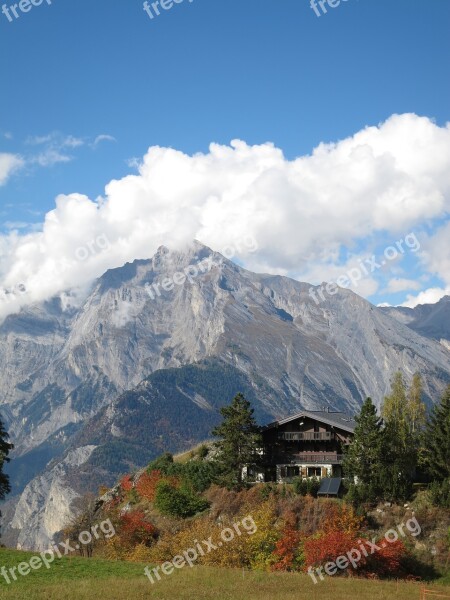 Nature Mounting Valais Chalet Free Photos