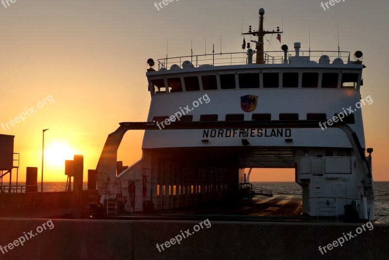 Föhr Ship Ferry Sun North Sea