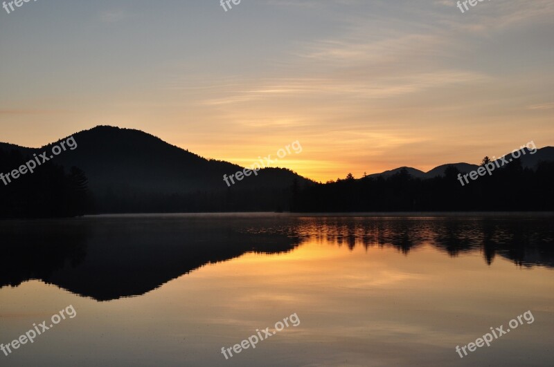 Mirror Lake Lake Placid Ny Adirondacks Reflection Lake