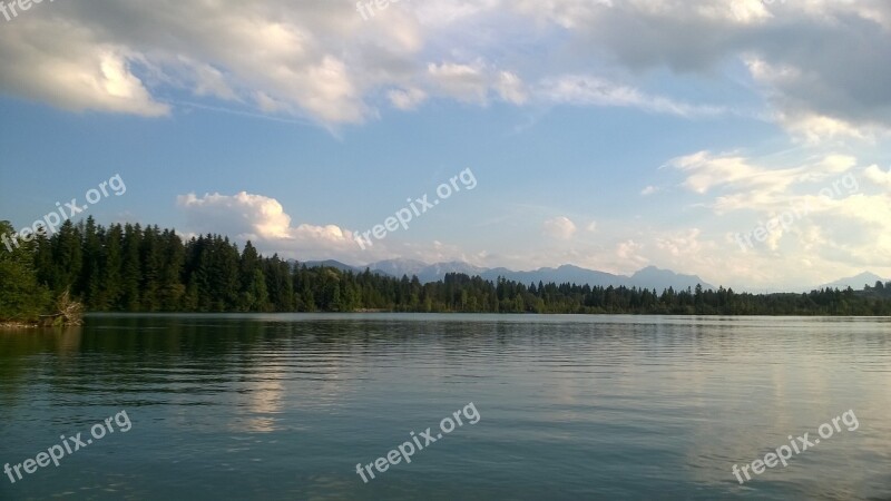 Mountains Allgäu Lake Lake Forggensee Greened