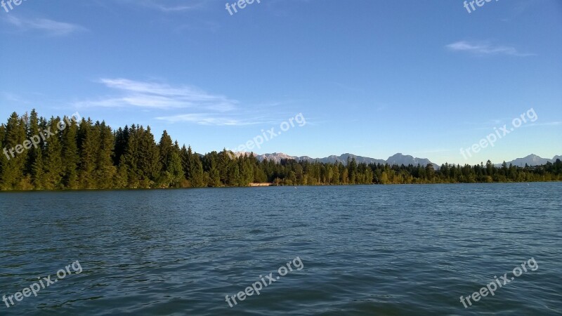 Mountains Allgäu Lake Lake Forggensee Greened