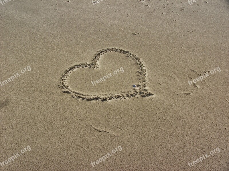 St Peter-ording Beach Sand Beach Heart Sandherz