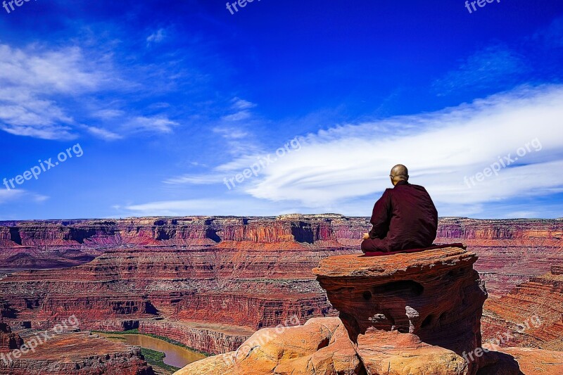 Theravada Buddhism Meditation Dead Horse Point Monk Relax