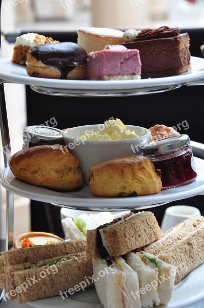 Afternoon Tea Cake Stand Cakes Sandwiches Tea