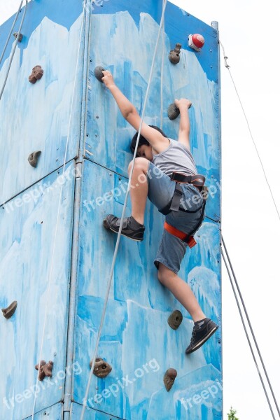 Rock Climbing Boy Guy Wall Climbing