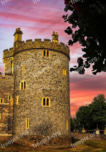 Windsor Castle Sunset Landscape Tourism