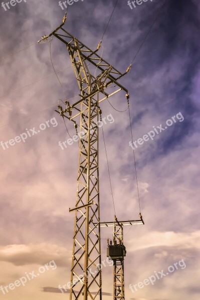 Tower Of Electricity Power Supply Electrical Tower Hv Electric Cables