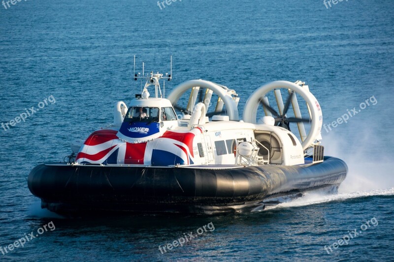 Hovercraft Speed Great Blue Free Photos