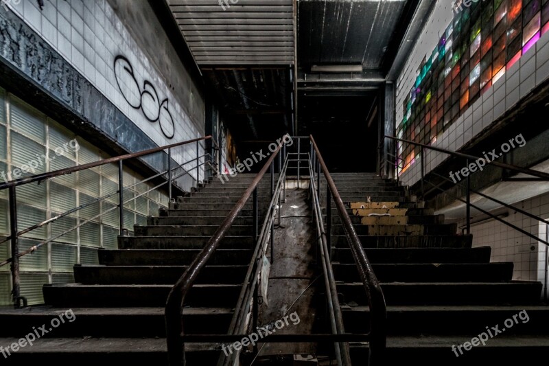 Lost Place Stairs Factory Architecture Ailing