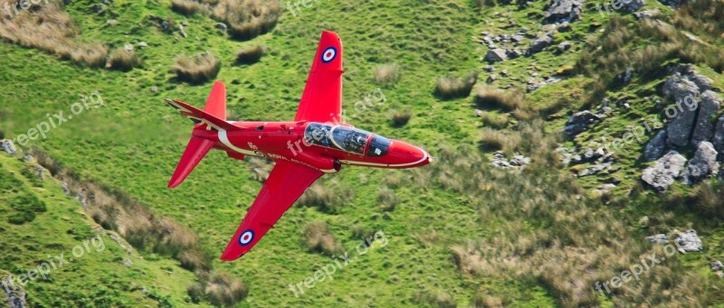 Red Arrows Training Lowlevel Jet Airplane