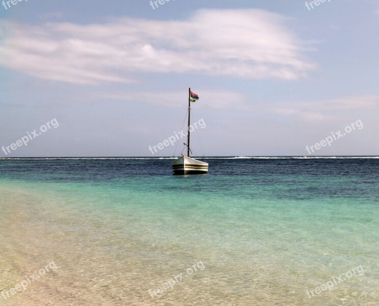 Boat Flag Sea Beach Sailboat